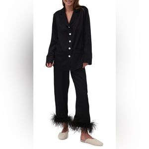 Sleeper Party Pajamas with Detachable Ostrich Feather Trim